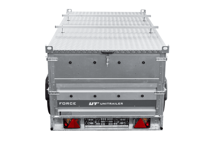Remorque à un essieu sur ressorts 230x125 UNITRAILER FORCE 230/R KIPP avec côtés BIS et couvercle en aluminium