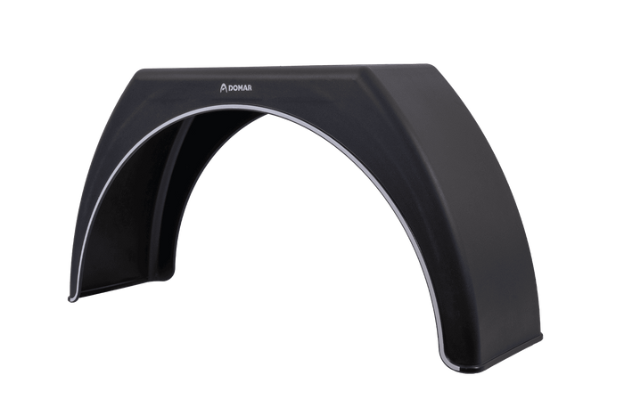 Garde-boue de remorque 15-17,5" DOMAR DK3112, passage de roue plat 950/280 mm avec garniture blanche