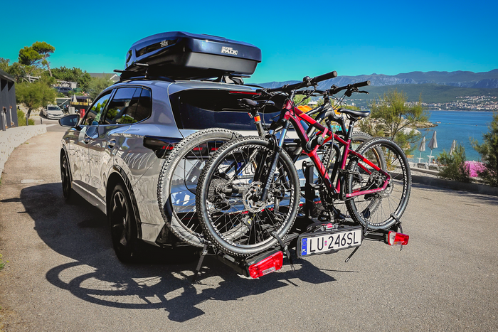 Porte-vélos Inter Pack Spider 2E PRO pour 2 vélos électriques, monté sur attelage