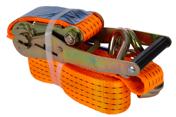 Ensemble de quatre courroies de transport UNITRAILER 5 m/50 mm/5 t orange avec tendeur