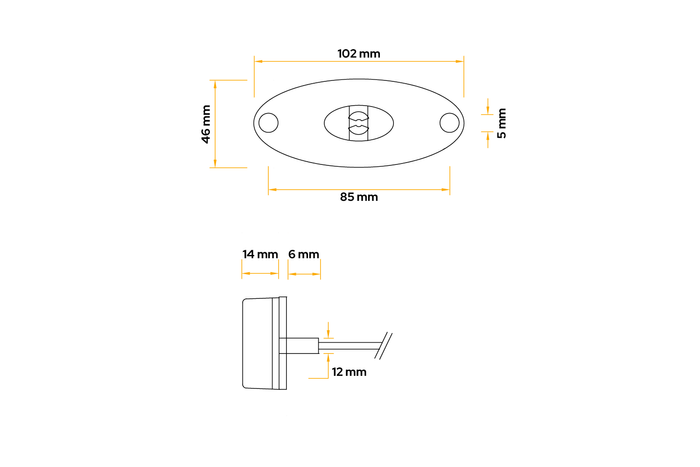 Feu de gabarit LED ASPÖCK FLATPOINT II, ​​blanc, universel