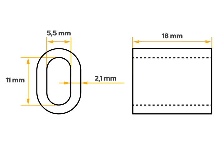 Manchon à sertir aluminium pour câble ZLA.5, de 5 mm