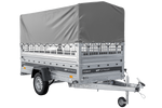 Remorque porte-voitures sur ressorts 264x125 UNITRAILER FORCE 264/R KIPP avec côtés en filet, châssis H-800 et bâche grise