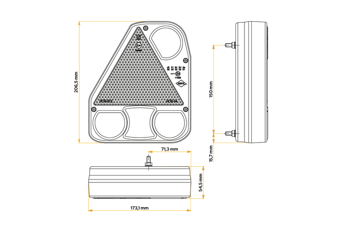 Feu arrière LED HORPOL LZD776 5 fonctions gauche