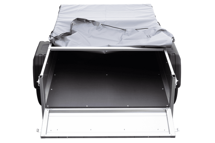 Remorque de jardin 200 Kipp avec roue jockey, châssis H-0 et bâche grise