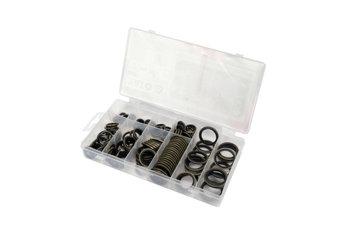 Lot de 150 rondelles en métal et caoutchouc YATO YT-068582, tailles assorties.