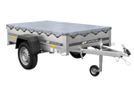 Remorque à un essieu 200x106 UNITRAILER GARDEN 200 KIPP avec châssis H-0 et bâche grise
