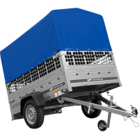 Remorque porte-voitures 200x125 UNITRAILER GARDEN 201 KIPP avec côtés en filet, châssis H-800 et bâche grise