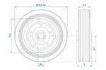 Roue de secours pour ProPlus 341540, roue jockey en caoutchouc plein 200x50 mm