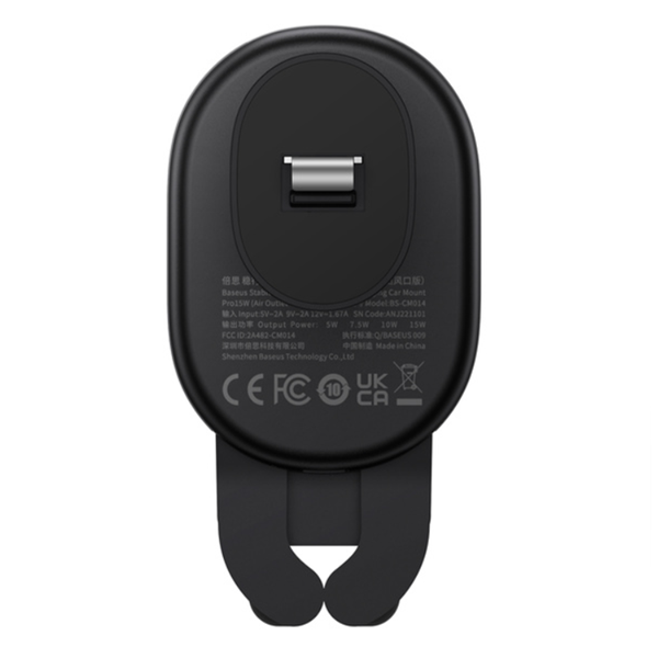 Support de téléphone de voiture BASEUS Stable Gravitional avec charge sans fil Qi 15W pour grille d'aération