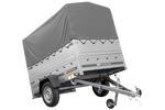 Remorque porte-voitures 200x125 UNITRAILER GARDEN 201 KIPP avec ridelles BIS, châssis H-800 et bâche grise