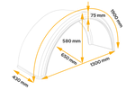 Garde-boue pour remorque 19,5-22,5" DOMAR DK1675 passage de roue 1300/430mm