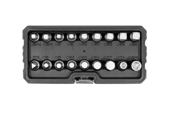 Jeu de clés pour bouchon de vidange d'huile YATO YT-05991, 18 douilles