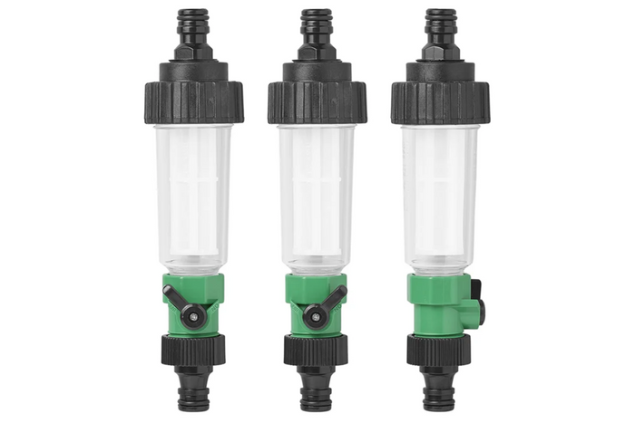 Filtre à eau ProPlus 150770 pour robinet/tuyau d'arrosage, connexion universelle avec filtre supplémentaire