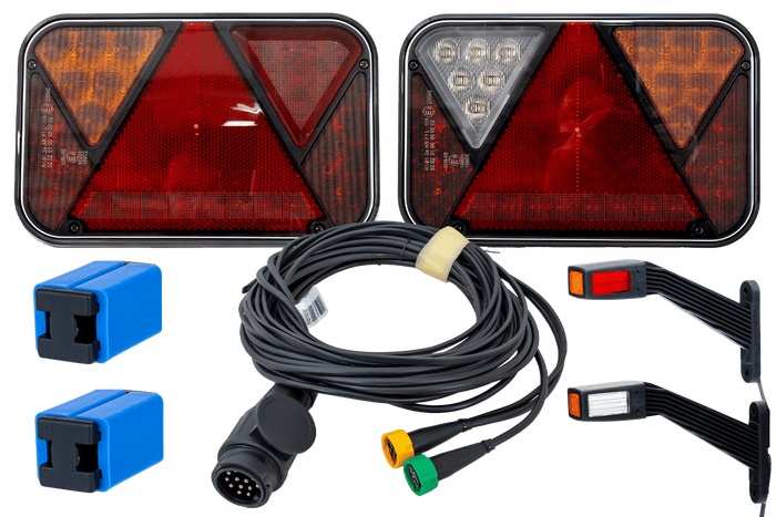Kit d&#39;éclairage : feux arrière LED FRISTOM FT-270 + feux de gabarit LED FRISTOM FT-145 + faisceau MANTES 5,2 m 13 broches