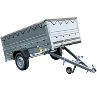 Remorque porte-voitures sur ressorts 230x125 UNITRAILER GARDEN 230/R KIPP avec côtés BIS, châssis H-0 et bâche grise