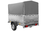 Remorque porte-voitures 200x125 UNITRAILER GARDEN 201 KIPP avec ridelles BIS, châssis H-800 et bâche grise