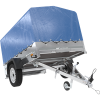 Remorque routière avec bâche haute bleue, arceau et roue jockey 230x125 Garden Trailer 230 KIPP