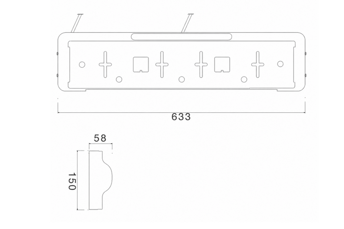 Support de plaque d'immatriculation avec éclairage LED et feu stop ASPÖCK 12V, câble de 0,8 m et 1 m