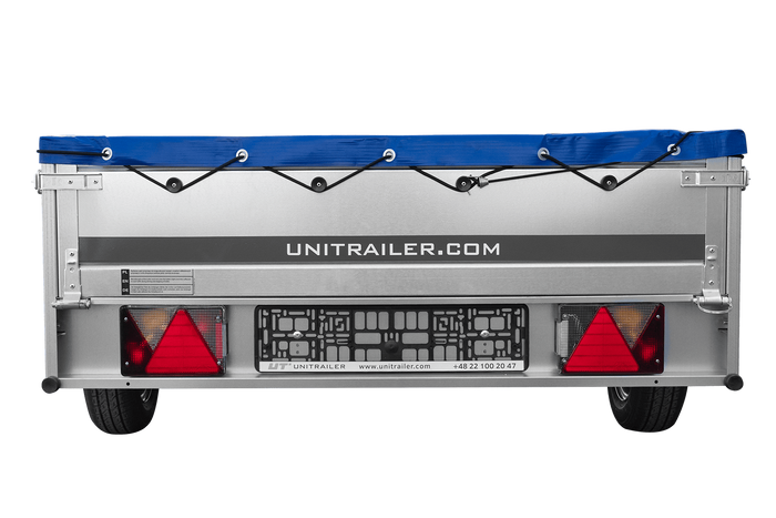 REMORQUE DE JARDIN 264 KIPP AVEC ROUE JOINTE ET COUVERCLE PLAT BLEU