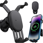 Support de téléphone de voiture BASEUS Stable Gravitional avec charge sans fil Qi 15W pour grille d'aération