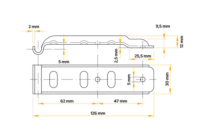 Support d'attelage latéral UNITRAILER Z-02/BVG 10-B pour attelage latéral de remorque