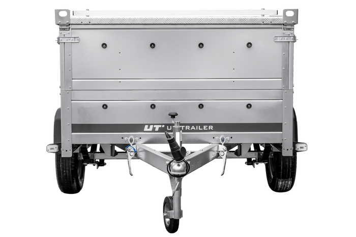 Remorque légère sur ressorts 200x125 UNITRAILER GARDEN 201/R KIPP avec ridelles supplémentaires et capot en aluminium