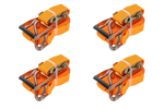 Ensemble de quatre courroies de transport UNITRAILER 8 m/50 mm/5 t orange avec tendeur