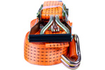 Ensemble de quatre courroies de transport UNITRAILER 10 m/50 mm/5 t orange avec tendeur