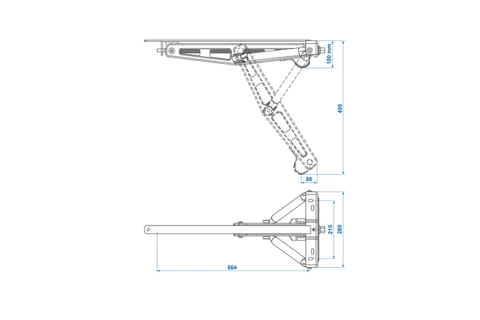 Stabilisateur d'angle extensible ProPlus 361506 pour remorque de 1100 kg, 495 mm