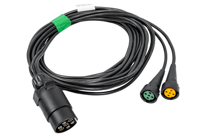 Faisceau de câblage électrique pour remorque ASPÖCK 58-1022-087, 4,5 m, connecteurs à baïonnette 7 broches, 2 x 5 broches