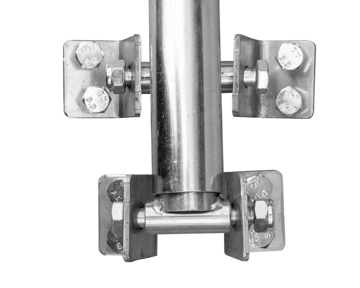 Système de levage à manivelle UNITRAILER avec poignées pour le basculement et le déchargement de remorque, plateau de 1000 kg (500-865 mm).