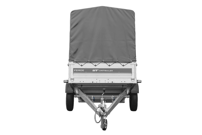 Remorque porte-voitures 264x125 UNITRAILER FORCE 264 KIPP avec châssis H-1100 et bâche grise