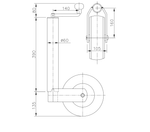 Roue de support, jockey WINTERHOFF ST60-V-255SB, 400 kg, 60 mm, 525-755 mm
