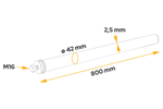 Tube droit pour montage du garde-boue DOMAR DK8022, diamètre du support 42 mm