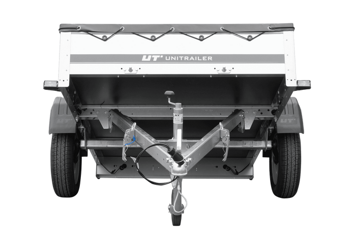 Remorque de voiture 200x125 UNITRAILER GARDEN 201 KIPP avec châssis H-0 et bâche grise