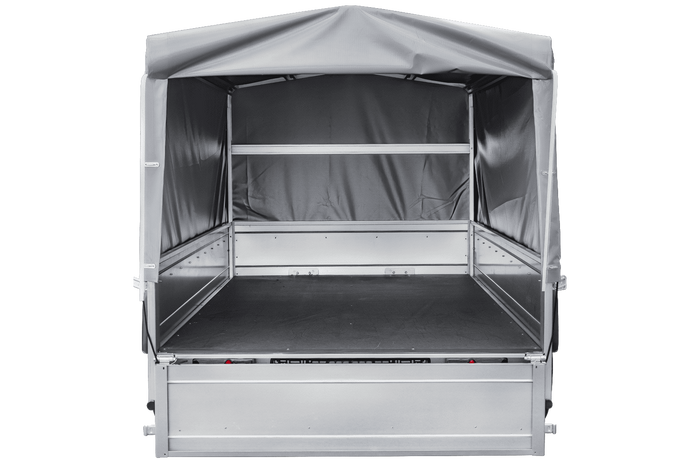 Remorque à un essieu sur ressorts 264x125 UNITRAILER GARDEN 264/R KIPP avec châssis H-800 et bâche grise