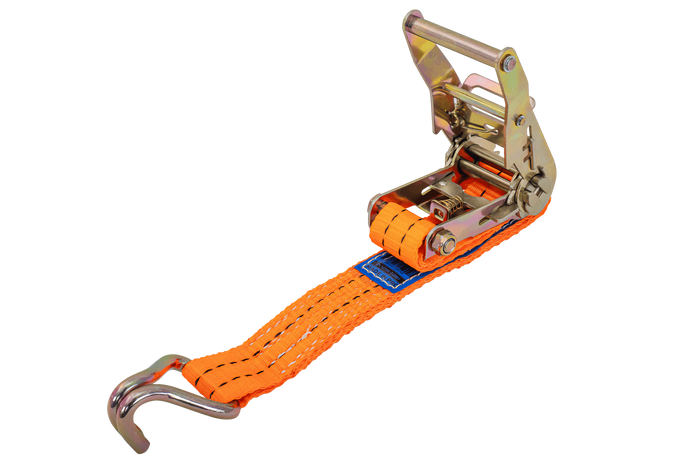 Ensemble de quatre courroies de transport UNITRAILER orange 4 m/35 mm/2 t avec tendeur