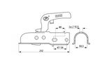 Attelage à boule STEELPRESS ZSK-1300C pour remorque de 1300 kg avec timon tubulaire de 50 mm