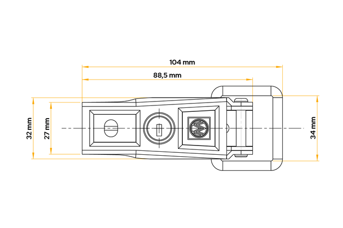Jeu de deux crochets latéraux de remorque WINTERHOFF BVS 60-1 pour verrouiller le côté de la remorque avec une clé