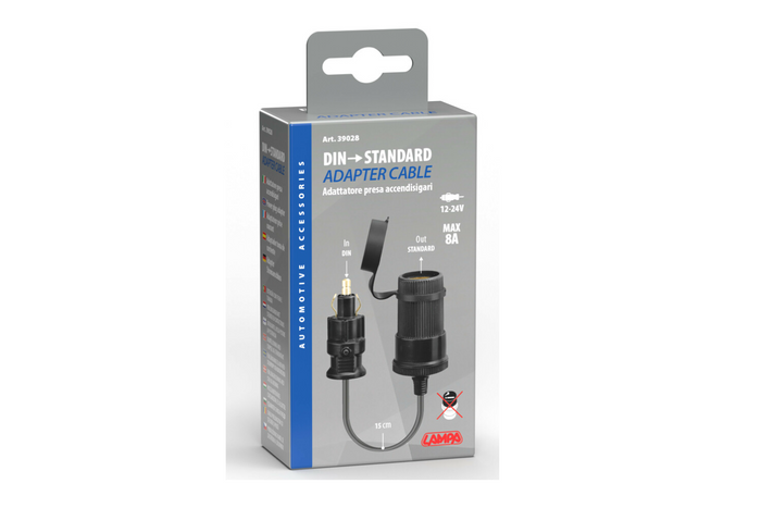 Adaptateur DIN pour prise allume-cigare LAMPA 39028, adaptateur 12/24 V 8 A