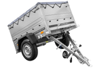 Remorque porte-voitures 150x106 UNITRAILER GARDEN 150 KIPP avec ridelles BIS, châssis H-0 et bâche grise