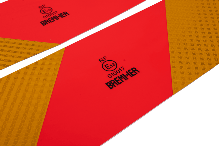 Autocollants, autocollants réfléchissants, HERMON court, plaques de marquage pour véhicules lourds, 565 x 132 mm, gauche + droite