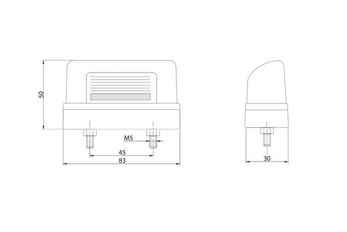 éclairage de plaque d'immatriculation FRISTOM FT-022 sur socle haut