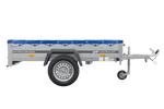 Remorque voiture 200x125 UNITRAILER GARDEN 201 KIPP avec châssis H-0 et bâche bleue