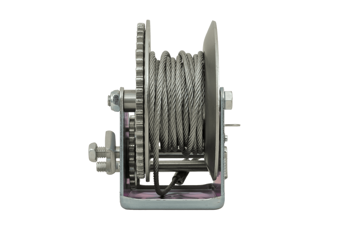 Treuil manuel KNOTT 6X0017.008 pour remorque de 900 kg avec câble en acier