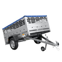 Remorque à un essieu 200x125 UNITRAILER GARDEN 201 KIPP avec côtés en filet et bâche bleue