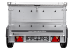 Remorque à un essieu sur ressorts 230x125 UNITRAILER GARDEN 230/R KIPP avec ridelles supplémentaires et capot en aluminium