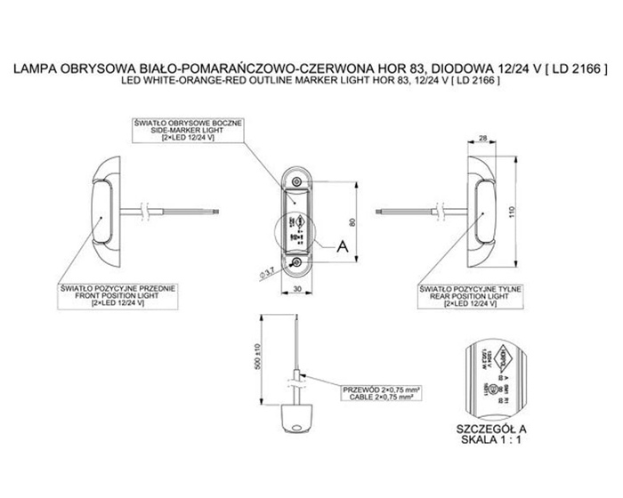 Feu de gabarit LED universel HORPOL LD 2166