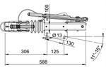 Dispositif de dépassement AL-KO 60S/2 avec attelage AK161 pour remorque de 750 kg avec timon en V